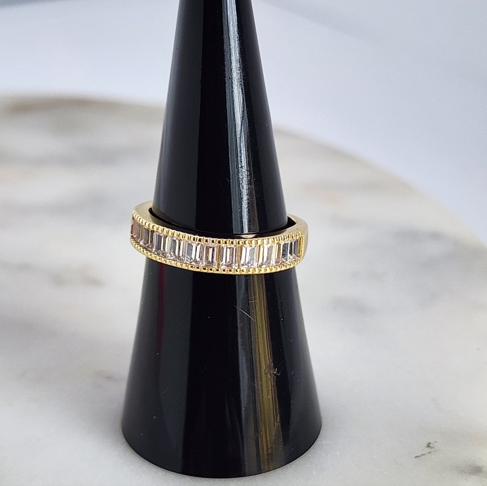 Gold Plated Band with Clear Stones - Picture 3 of 5